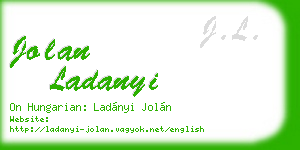 jolan ladanyi business card